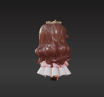 Adorable Chibi Princess with Graceful Pose and Sparkling Tiara – Fantasy Miniature 3D model