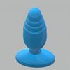 simple plug ribbed.gif STL file Mildly Ribbed Plug rounded・3D print model to download, IbD