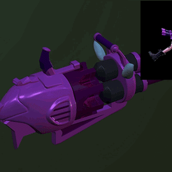 jinx-metralletagif1.gif STL file Jinx Pium Pium Pium Machine Gun, league of legends・3D printer model to download