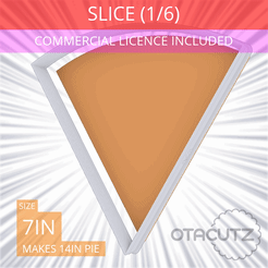 1-6_Of_Pie~7in.gif 3D file Slice (1∕6) of Pie Cookie Cutter 7in / 17.8cm・3D printable model to download