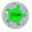 3DP5BLROD50A-with-dimension.gif 3DP5BLROD50A Mechanical Iris shutter diaphragm hobby diy mechanism