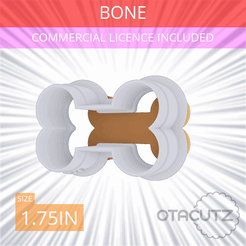Bone~1.75in.gif STL file Bone Cookie Cutter 1.75in / 4.4cm・3D printing template to download