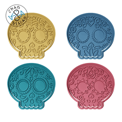 ezgif.com-gif-maker.gif STL file Rounded Skulls Collection (4 files) - Cookie Cutter - Fondant - Polymer Clay・3D print design to download