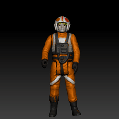 rebel pilot.gif 3D file Star Wars .stl X-Wing Pilot .3D action figure .OBJ Kenner style.・3D printable model to download