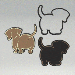 STL00695-GIF1.gif 3D file 3pc Sausage Dog Bath Bomb Mold・3D print model to download