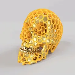 HoneyComb-Skull.gif Fichier 3MF Crâne en nid d'abeille・Design pour imprimante 3D à télécharger