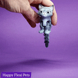 busya_main.gif Fichier STL Busya l'empreinte en place chat jouet flexible・Plan imprimable en 3D à télécharger, HappyFlexiPets
