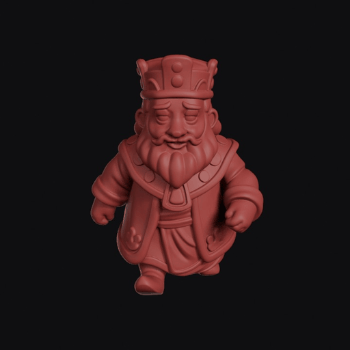 Crowned Dwarf King In Robes