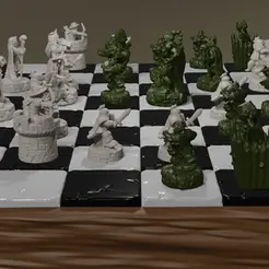 chessHvsO.gif Fantasy chess pieces human vs orcs