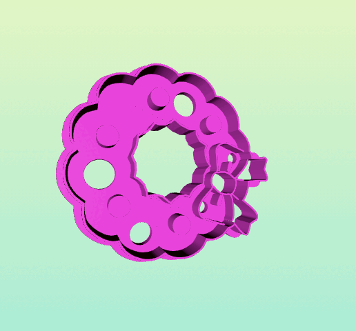 christmas wreath cookie cutter - 3D model önizlemesi