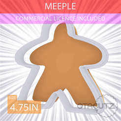 Meeple~4.75in.gif STL file Meeple Cookie Cutter 4.75in / 12.1cm・3D printer model to download
