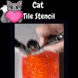 Cat . @ 3 Tile Stencil Get Creative in your own way Cat Tile Stencil - Fits 97mm Tile