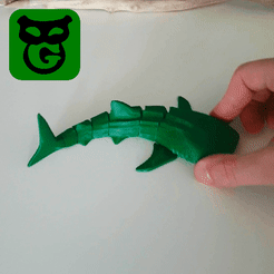 Media_221109_152647.gif STL file Whale Shark Flexi・3D printable model to download