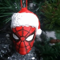 ezgif-1-e52fd471eb.gif STL file Spiderman Christmas ornament・3D printable model to download