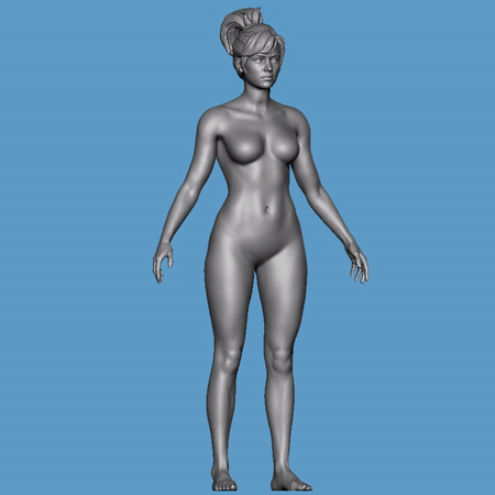 base_gif.gif Realistic Heroic Female Basemesh, self stand