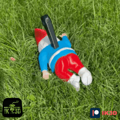 ezgif.com-resize-18.gif STL file Murdered Gnome With Knife Figurine - Multi Parts Color Print・3D printable model to download