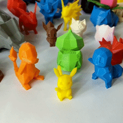 low poly pokemon all gif fast small file.gif Archivo 3D Colección de Pokémon de baja poligonización 151・Plan de impresora 3D para descargar, 3D-mon