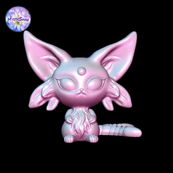 Chibi-Espeon-gif.gif 3D file Chibi Espeon Flexy - Articulated - Print in Place・Template to download and 3D print