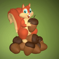 Squirrel-and-Nuts.gif Archivo STL Ardilla y nueces・Objeto para impresora 3D para descargar