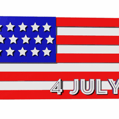 ele, STL file USA Flag 4 July Desk Stand・3D print model to download, Khanna3D