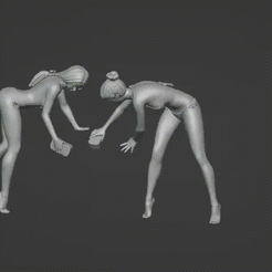 Video_2023_09_08-12_edit_0.gif STL file Two Girl Washing Car・3D print object to download