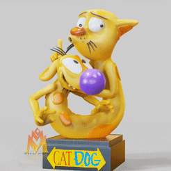 Cat-Dog.gif STL file CatDog - canine-standing pose-FANART FIGURINE・3D print object to download