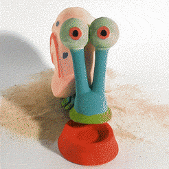 Gif-avec-photo.gif STL file Spongebob's Garry snail SET (Flexible, no supports)・3D printable model to download