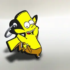 VIDEO.gif Bart Simpson Keychain - Pikachu
