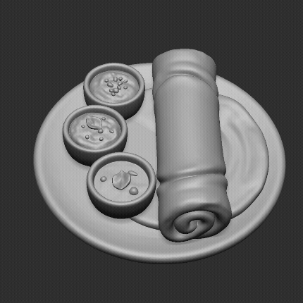 🗿 Masala Dosa Plate Figurine – South Indian Breakfast Sculpture – Dosa Chutney Sambar Meals Reproduction Decor