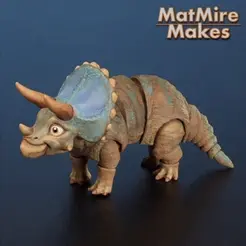 TrikePainted_offset_gif.gif Triceratops Articulated Fidget Figure, 3mf included, cute dinosaur flexi