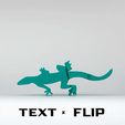 ~~ TEXT « FLIP Fichier STL Retournement de texte - Lézard・Idée pour impression 3D à télécharger