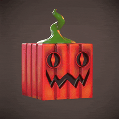 Pumpkin-1-1-1-1.gif Файл STL Кубическая тыква - Хэллоуин・Модель для загрузки и 3D печати
