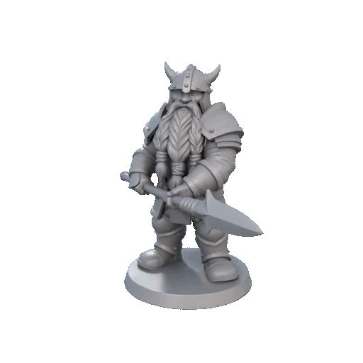 🎲 Dwarf Warrior (Spear) Miniature・ STL File for 3D printing・Cults