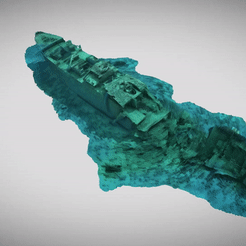 ezgif-3-3c30ca0648.gif STL file Thistlegorm wreck in the Red Sea・3D printable model to download