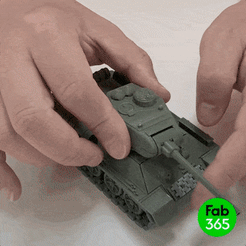 T34-85_00.gif 3D-Datei Tank faltbar T34-85・Modell zum Herunterladen und 3D-Drucken