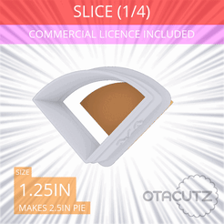 1-4_Of_Pie~1.25in.gif STL-Datei Scheibe (1∕4) von Pie Ausstecher 1.25in / 3.2cm・Modell zum Herunterladen und 3D-Drucken