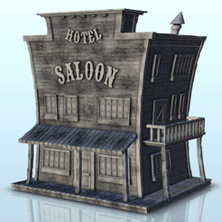 GIF-B05.gif STL file Saloon with balcony and chimney (5) - Six Gun Sound Desperado Old Chronicles Gunfight Gutshot Blackwater Gulch・3D printer model to download, Hartolia-Miniatures