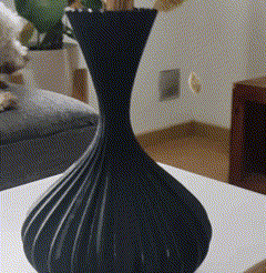 FLORERO-MARRON.gif STL file CORRUGATED THIN NECK VASE・3D print object to download