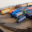 Mixed-Freight-Over-the-9x12.gif N Scale 12x9 Inch Curved Turnout, Printed Tiebeds & Cross-tie Cutter & Isolation Gap Tool.