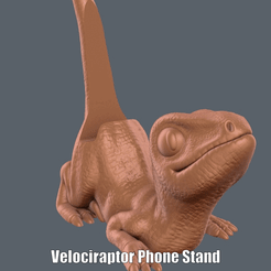 Mera ee Te ey STL file Velociraptor Phone Stand (Easy print no support)・3D print design to download