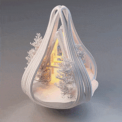 Christmas_Ornament_LED_Lampshade_04_320_2.gif 3D file Christmas ornament and/or LED garland lampshade-04・3D printable design to download