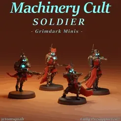 gifwithtext900.gif [Tabletop Minis - Presupported] >> Machinery Cult Soldier pack - 21 pre-supported poses! NEWLY UPDATED