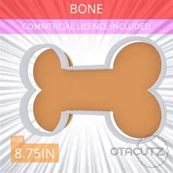Bone~8.75in.gif STL file Bone Cookie Cutter 8.75in / 22.2cm・3D printer design to download