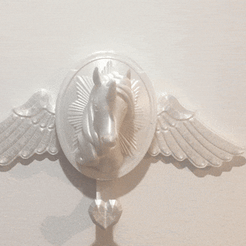 ezgif.com-optimize.gif 3D file UNICORN WALL HANGER (MOVING WINGS)・3D printer design to download