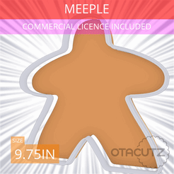 Meeple~9.75in.gif STL file Meeple Cookie Cutter 9.75in / 24.8cm・3D printing design to download