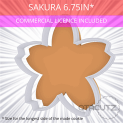 Sakura_6.75in.gif STL file Sakura Cookie Cutter 6.75in / 17.1cm・3D printable model to download