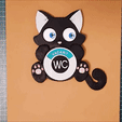 WCCat1.gif Cat- WC sign  (now with a slot for magnets)