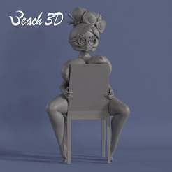 ezgif-2-35ea54a484.gif Datei STL Zelda Purah vollbusige sitzende Statue・Modell für 3D-Druck zum herunterladen