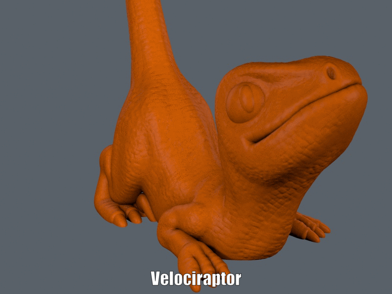 Velociraptor.gif Télécharger fichier STL Velociraptor (Impression facile sans support)・Modèle à télécharger et à imprimer en 3D, Alsamen