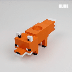 GIF.gif STL file MINECRAFT FOX APPLE WATCH STAND・3D printing model to download